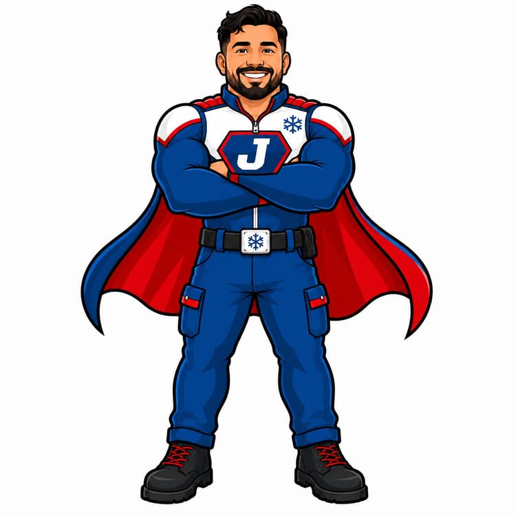 Super J, arms crossed